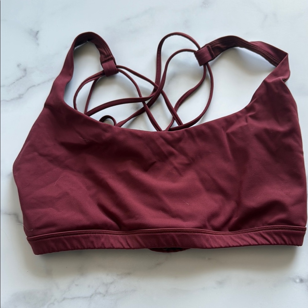 Women's Burgundy Sports Bra